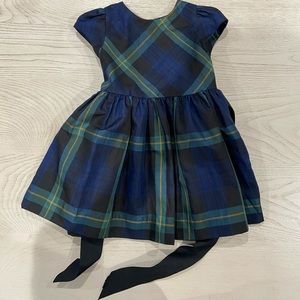 RALPH LAUREN BLUE GREEN PLAID DRESS 18 MONTHS